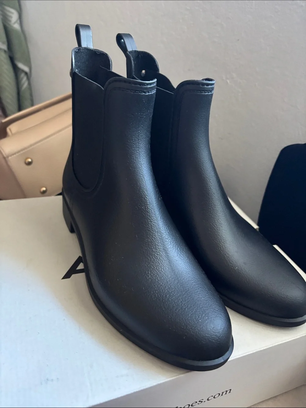 Aldo Black Chelsea Rain Ankle Boots